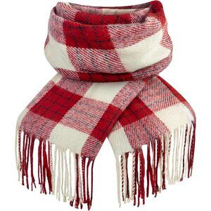 Women's beige Red Lattice Scarf Fashion Long Plaid Shawls Wraps Big Grid Winter
